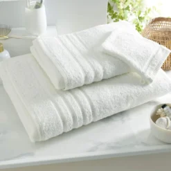 BecquetDrap de bain et serviette de toilette en coton 470 g/m² blanc cassé - BANDESECHELLE