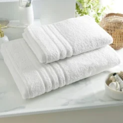 BecquetDrap de bain et serviette de toilette en coton 470 g/m² blanc cassé - BANDESECHELLE
