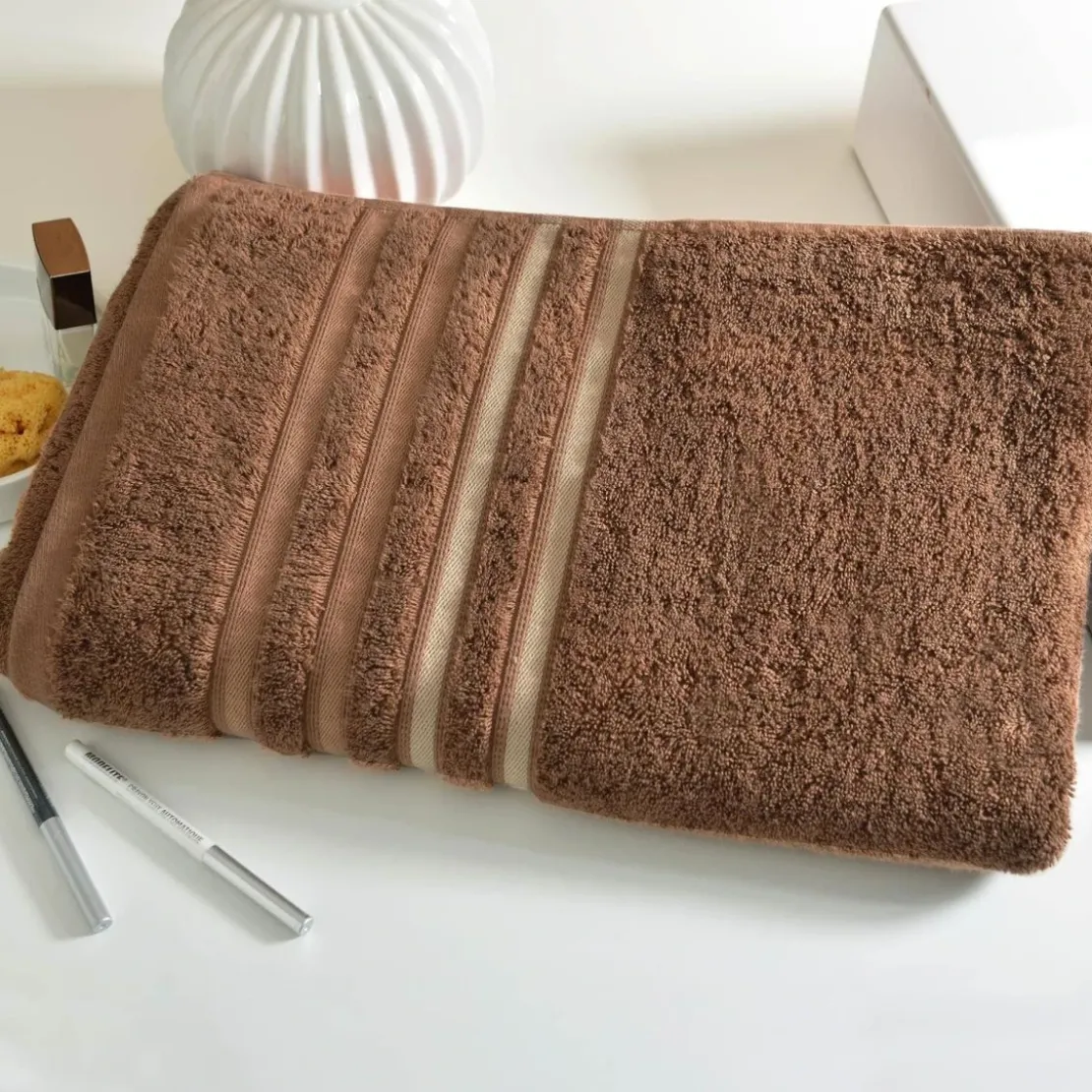 BecquetDrap de bain 560 g/m² EXTRA SOFT - beige chataigne