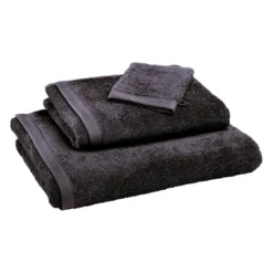 BecquetDrap de bain gris anthracite LAUREAT en coton