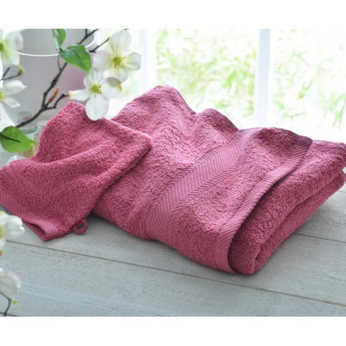BecquetDrap De Bain Uni Lauréat 450 GM2 - Rose
