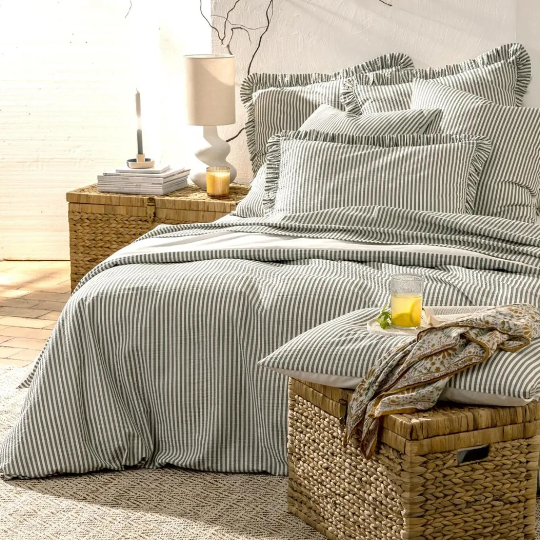 BecquetDrap housse coton COOPER - blanc