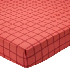 BecquetDrap housse coton corail à carreaux rouges - CHALEUREUX