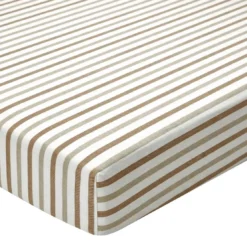 BecquetDrap housse coton écru à rayures beige - BLUBEIGE