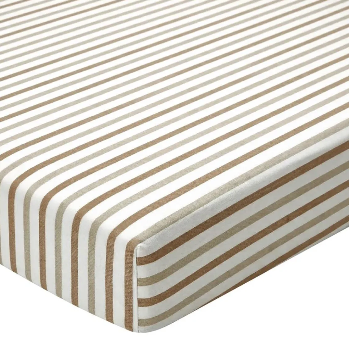 BecquetDrap housse coton écru à rayures beige - BLUBEIGE