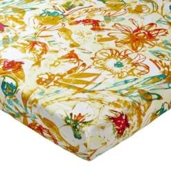 BecquetDrap housse coton écru motif floral multicolore - ROMY