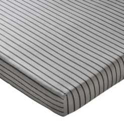 BecquetDrap housse coton gris à rayures noires - BAXLEY