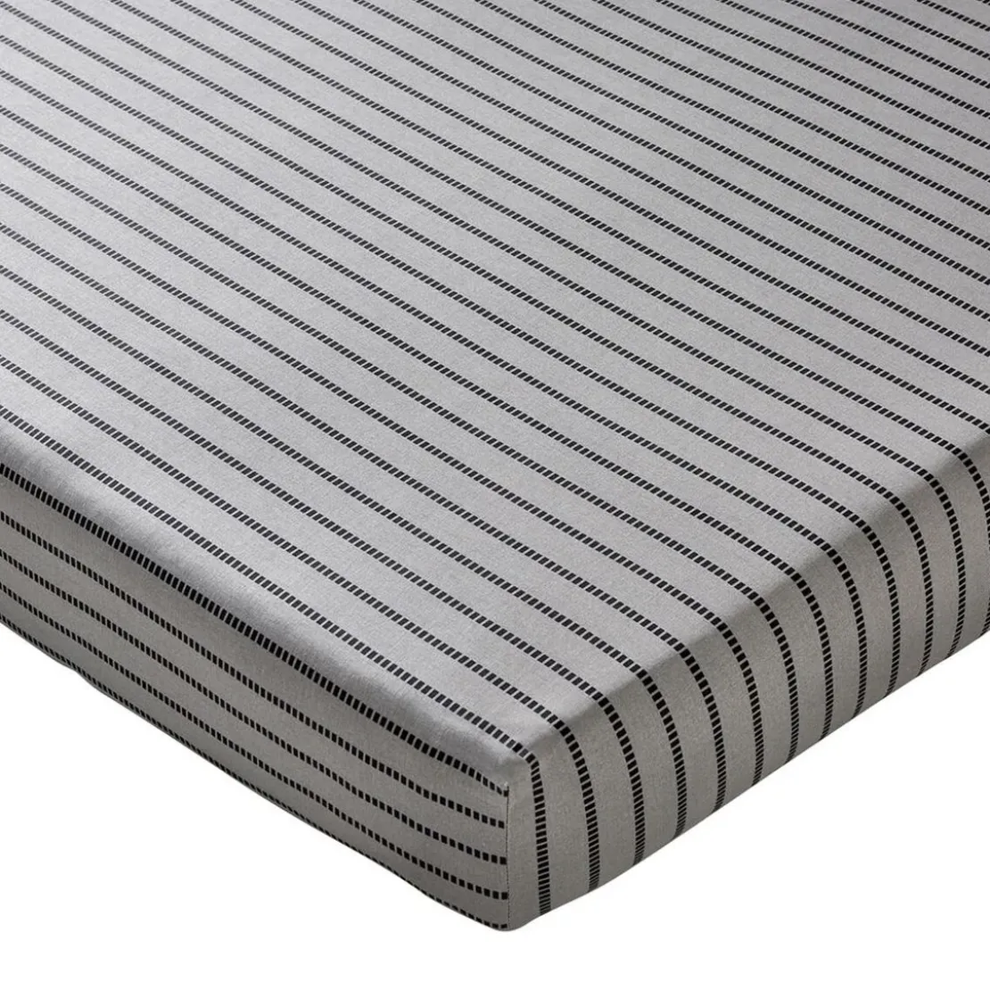 BecquetDrap housse coton gris à rayures noires - BAXLEY