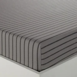 BecquetDrap housse coton gris à rayures noires - BAXLEY