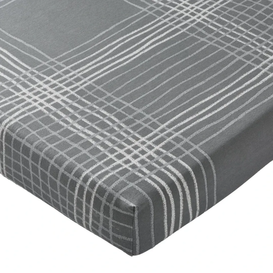 BecquetDrap housse coton gris à carreaux - NOA