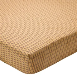 BecquetDrap housse coton jaune ocre géométrique noir - SIDO