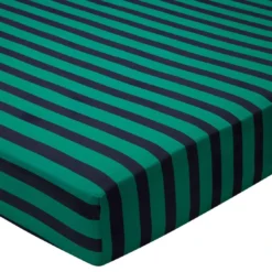 BecquetDrap housse coton vert rayures noir - MYSTERIEUX