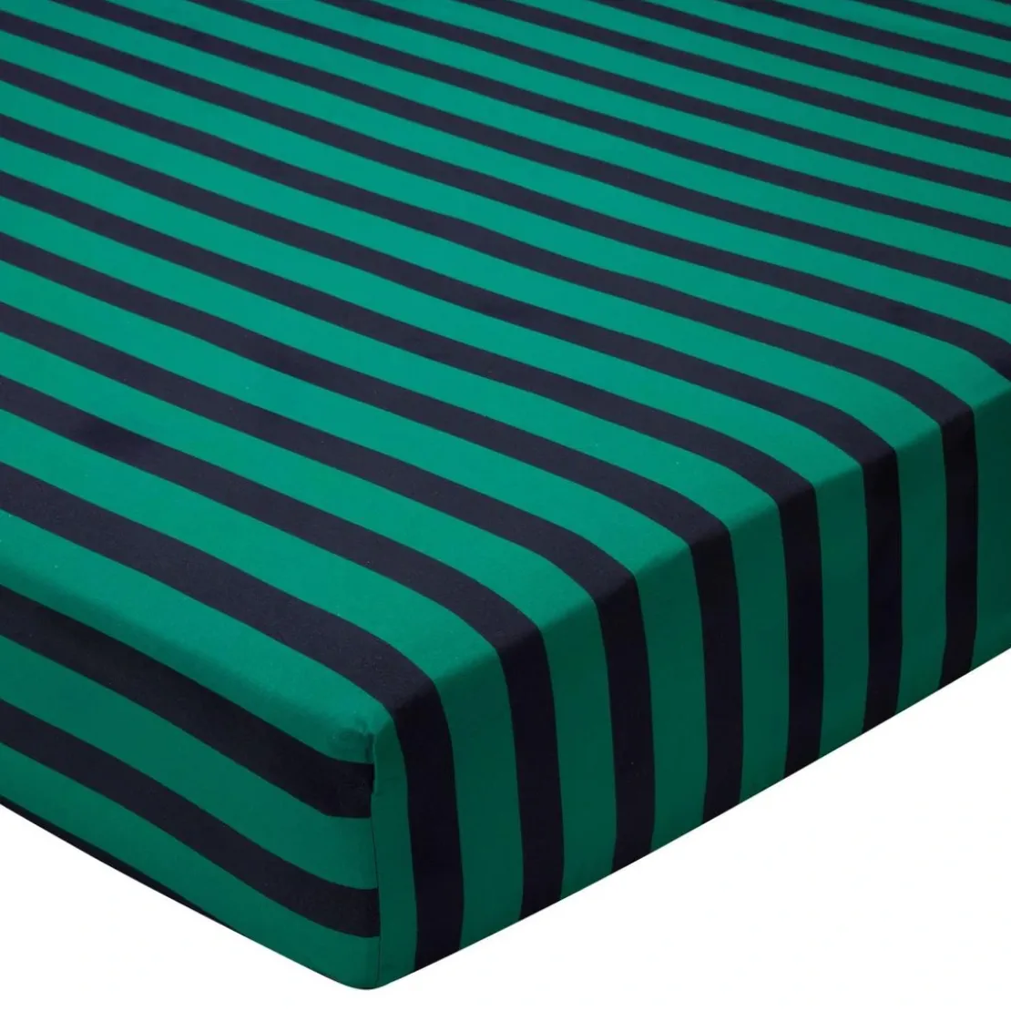BecquetDrap housse coton vert rayures noir - MYSTERIEUX