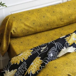 BecquetDrap housse coton YELFLOR jaune ocre