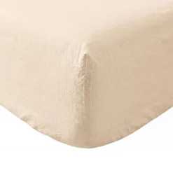 BecquetDrap housse en coton beige uni gaufré - SAHA