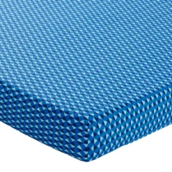 BecquetDrap-housse en coton bleu électrique à micro-motif géométrique - POISSONS