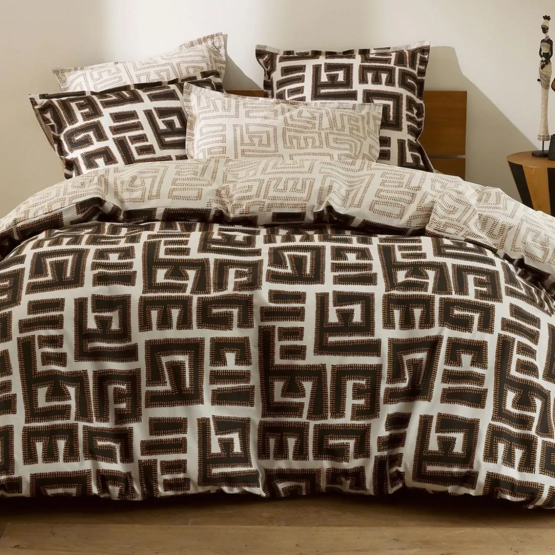 BecquetDrap-housse en coton beige - NAKUPENDA