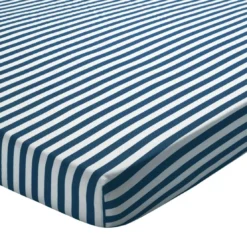 BecquetDrap housse en coton bleu marine à rayures - ANDERSON