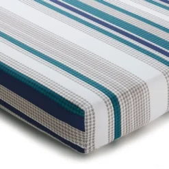 BecquetDrap-housse en coton blanc à rayures bleues - CAP ÉTÉ