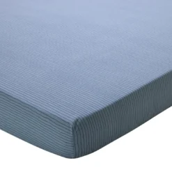 BecquetDrap-housse en coton bleu grisé à rayures - VOILIERS