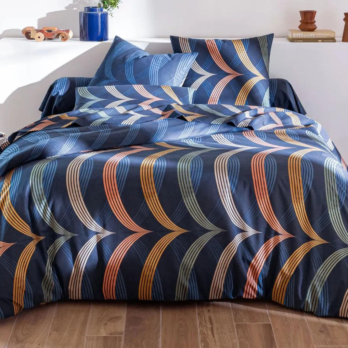 BecquetDrap housse en coton bleu marine -SPORTY CHIC