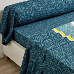 BecquetDrap-housse en coton bleu - CUZCO
