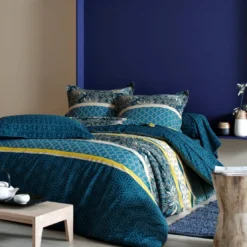 BecquetDrap-housse en coton bleu - CUZCO