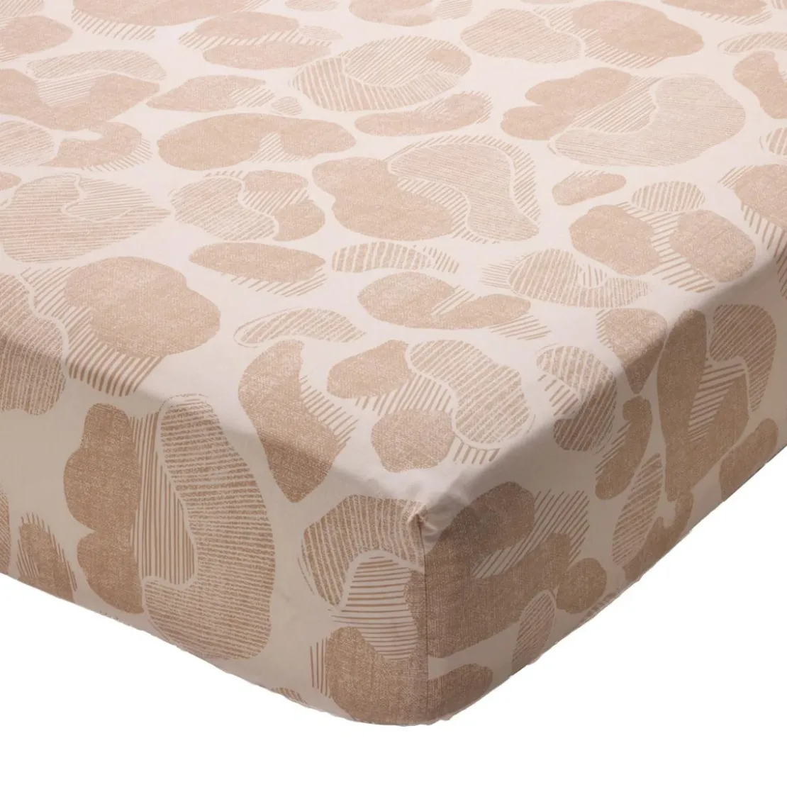 BecquetDrap-housse en coton beige à motif graphique - PAULETTE