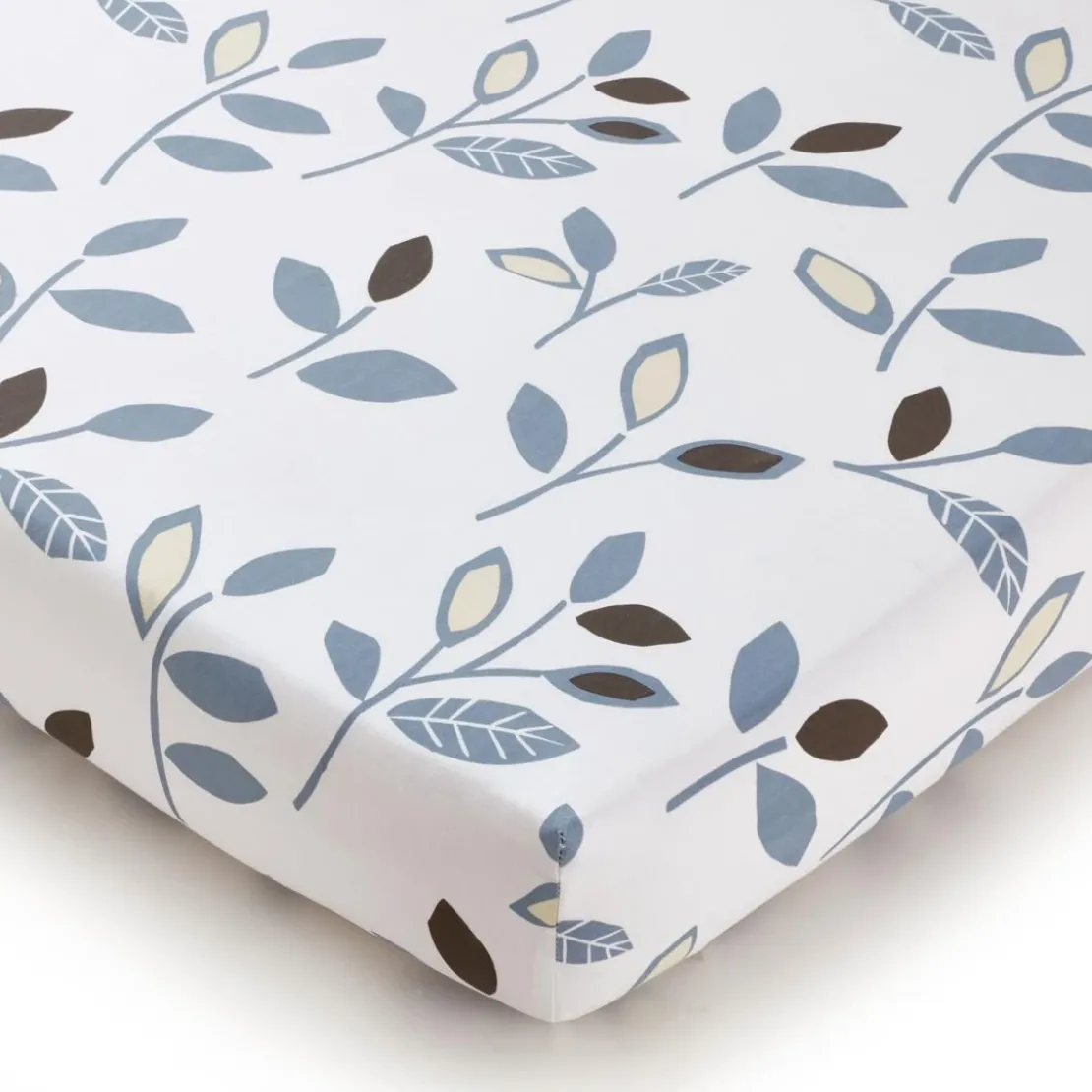 BecquetDrap-housse en coton blanc cassé à motif feuillage - SEVENTIES