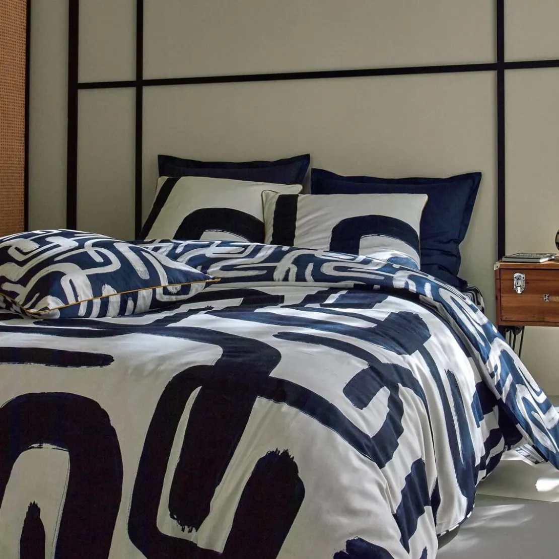 BecquetDrap Housse en coton bleu marine - DEFERLANTE