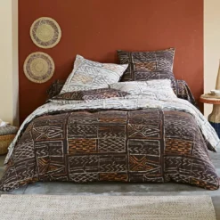 BecquetDrap housse en coton chocolat - TISSAGE
