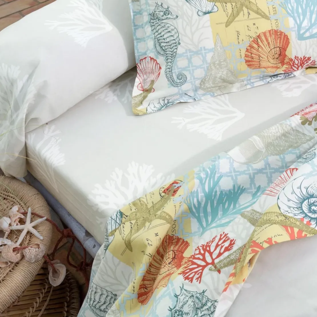 BecquetDrap housse en coton gris clair - HIPPOCAMPE