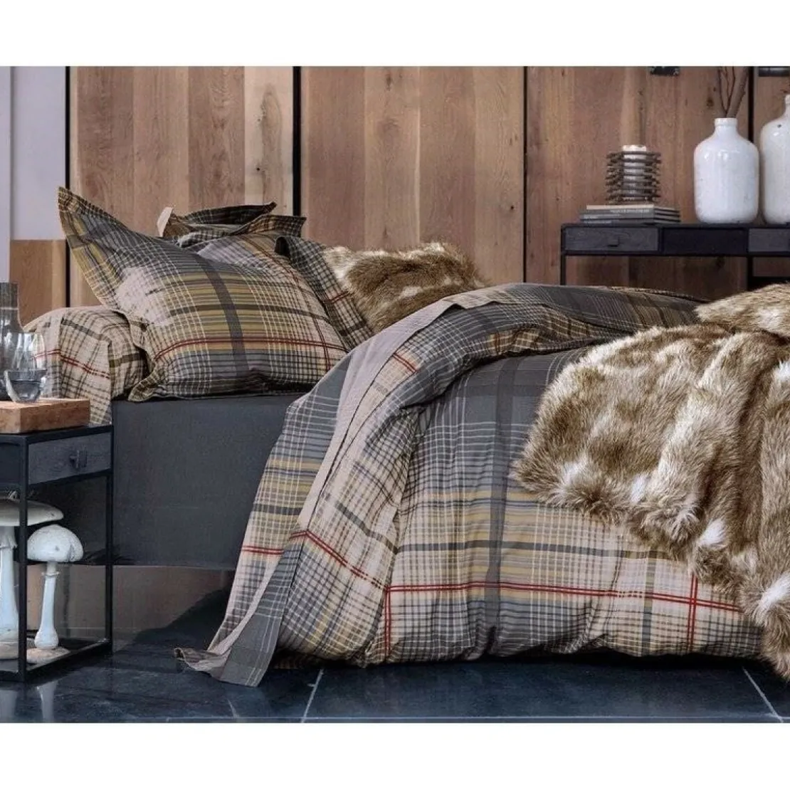 BecquetDrap-housse en coton gris anthracite - ROBIN