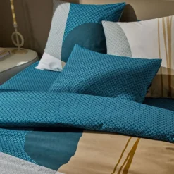 BecquetDrap housse en coton imprimé motifs cravattes bleu - DR LOUIS