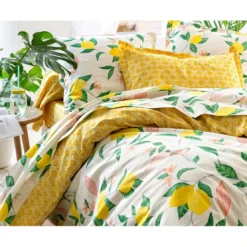 BecquetDrap-housse en coton jaune - LEMON BIRD