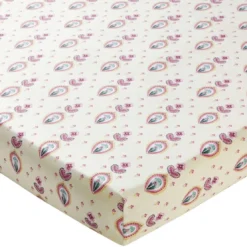 BecquetDrap-housse en coton LITTLE FIOLE fleurs style cachemire multicolore