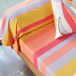 BecquetDrap housse en coton multicolore motif rayure - REVIVAL PALMS