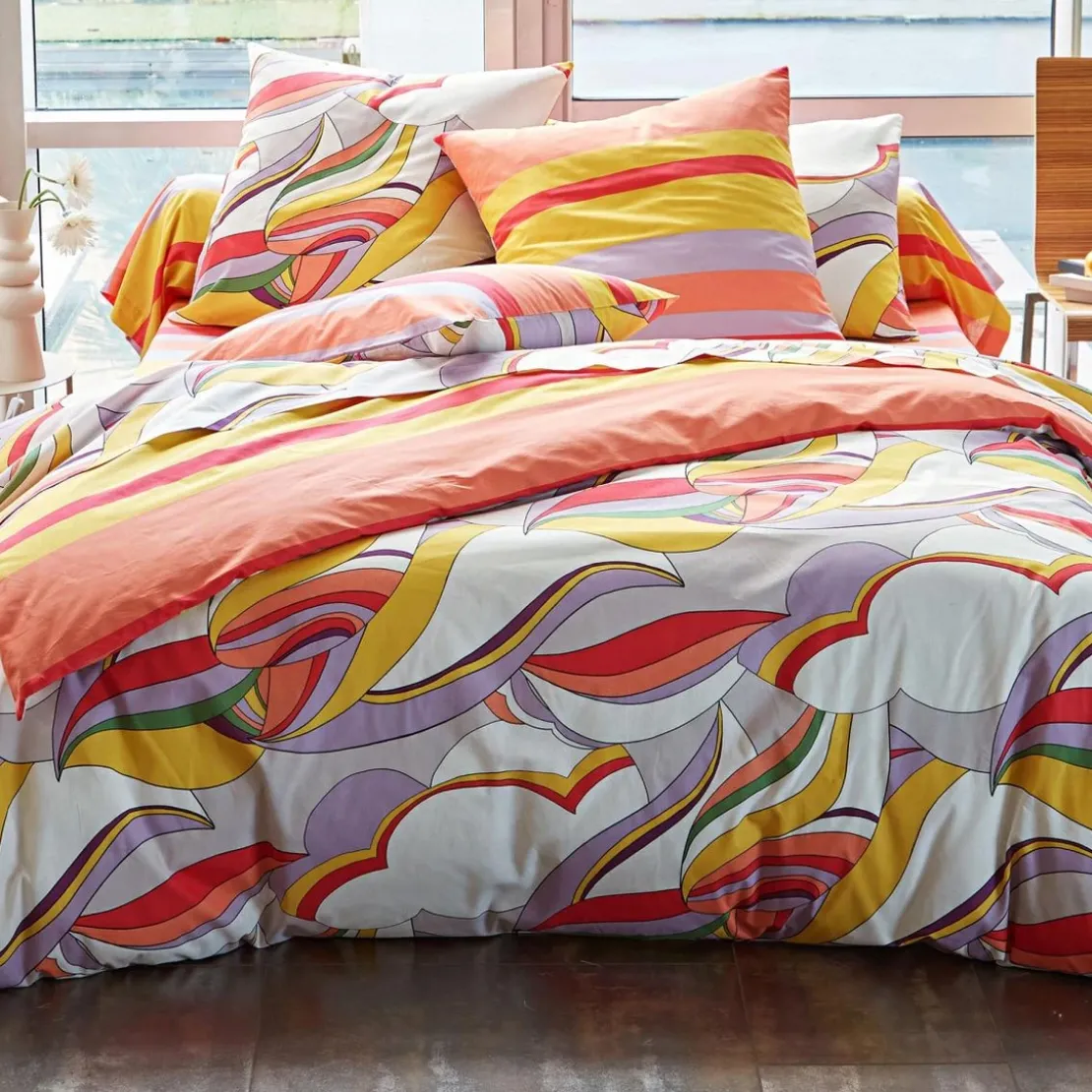 BecquetDrap housse en coton multicolore motif rayure - REVIVAL PALMS