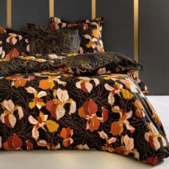 BecquetDrap Housse en coton noir - GOLD IRIS