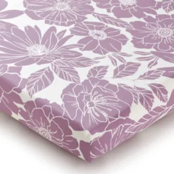 BecquetDrap housse en coton POETIQUE à motifs fleuris violet