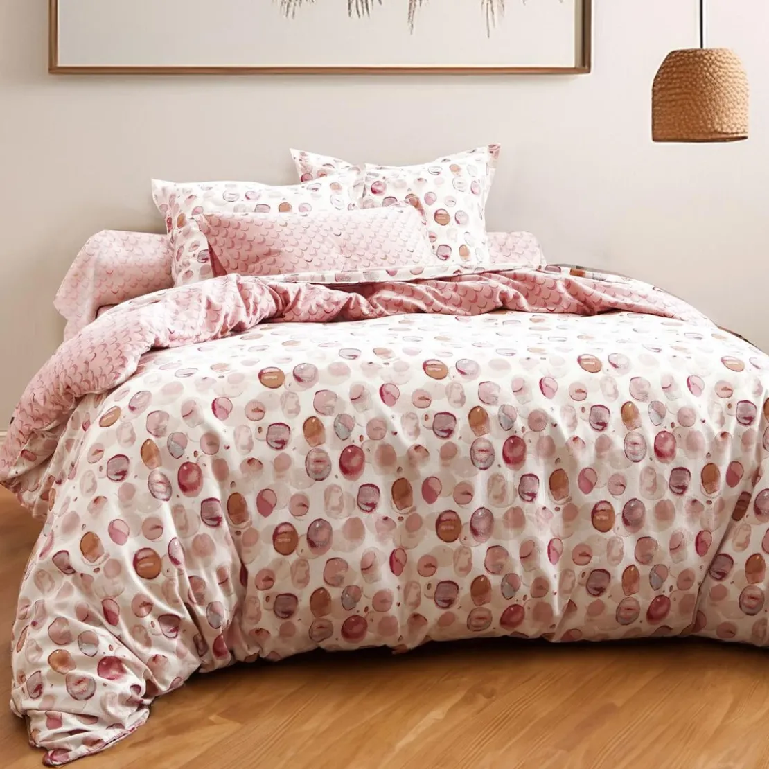 BecquetDrap housse en coton rose poudre - PASTILLES
