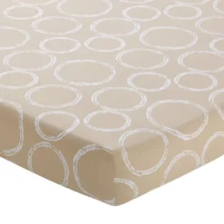 BecquetDrap housse en coton rayures et cercles - Beige