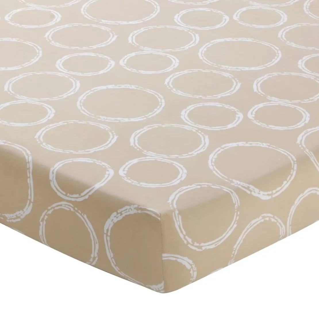 BecquetDrap housse en coton rayures et cercles - Beige