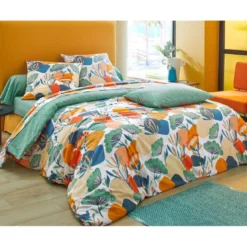 BecquetDrap-housse en coton vert d'eau - COCONUT