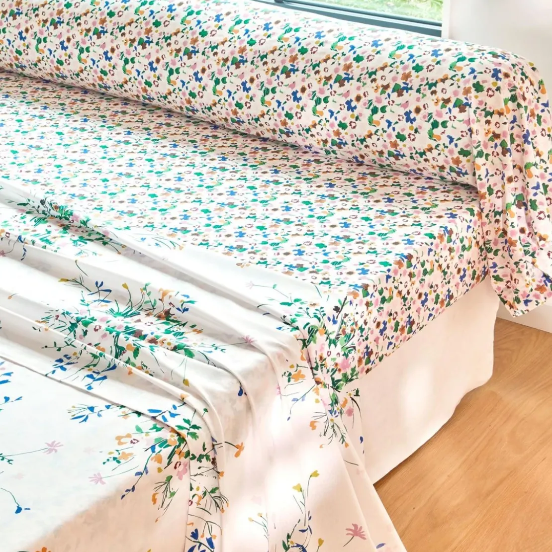 BecquetDrap housse en coton VALISER fleurs des champs multicolore