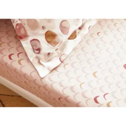 BecquetDrap-housse en flanelle rose poudré - PASTILLES FLANELLE