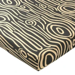 BecquetDrap-housse en flanelle noir charbon à motif graphique effet bois - TOPO