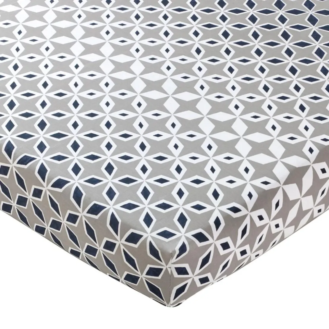 BecquetDrap-housse en flanelle micro motif gris - THIBAULT FLANELLE