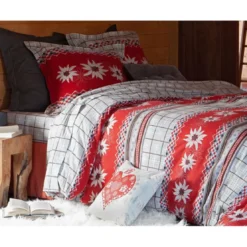 BecquetDrap-housse en flanelle de coton gris - MONTAGNARD