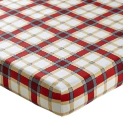 BecquetDrap-housse en flanelle blanc cassé à carreaux - SCARLETTE